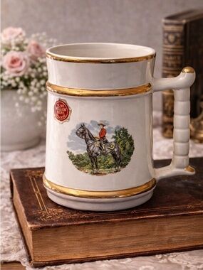 Vintage RCMP Mug Prince William Ware England 22K Gold Tankard READ